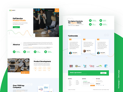 Agency website agency character clean design graphic green homepage icon illustration landing page layout minimal minimalism software house typography ui ux vector web website