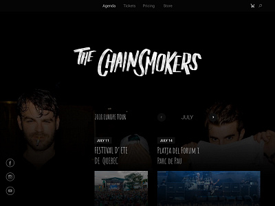 Daily UI - 003: Landing Page chainsmokers daily ui landing music sketch