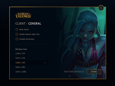 Daily UI - 007: Settings daily ui league of legends lol sketch