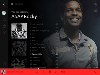 Daily UI - 009: Music Player a$ap asap daily ui music player sketch