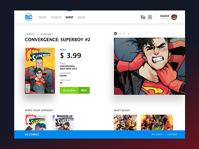 Daily UI - 012: E-Commerce Shop (Single Item) comic daily ui dc sketch superboy