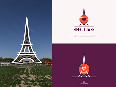 Eiffel tower logo design app branding design graphic design illustration logo typography ui ux vector
