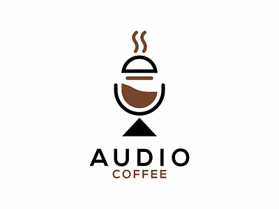 audio coffee logo design app branding design graphic design illustration logo typography ui ux vector