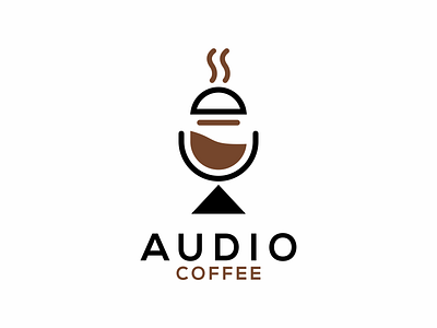 audio coffee logo design