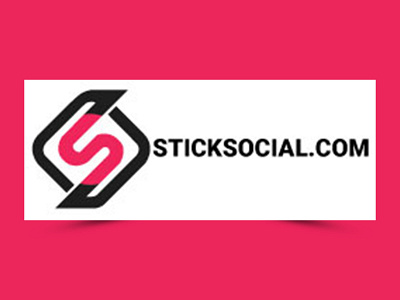 Website Logo Design (StickSocial.com) 3d branding design graphic design illustration logo motion graphics post property ui variation