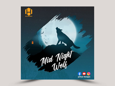 Mid Night Wolf Album Cover Art 2D 3d branding design graphic design illustration logo motion graphics post property ui