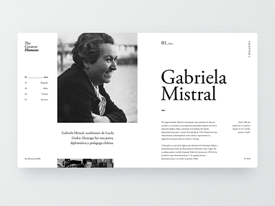 Gabriela Mistral webdesign concept gabriela mistral golden canon homepage landing page webdesign