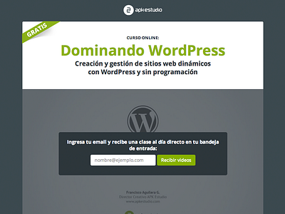 Landing page curso Dominando WordPress