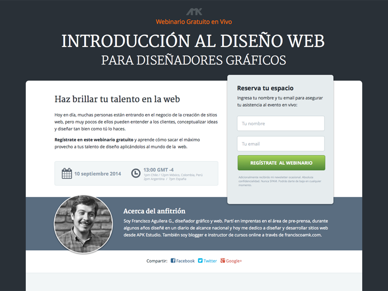 Landing Page Webinar (Free sketch file) sketch landing page freebie