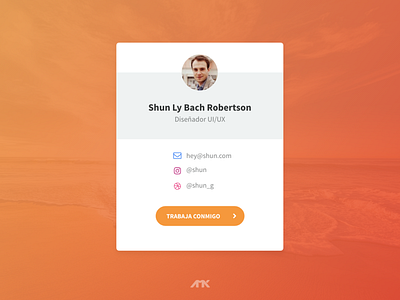 User Contact Card card ui design user profile