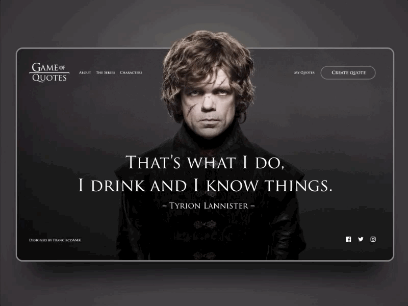 Tyrion Lanister UI Animation