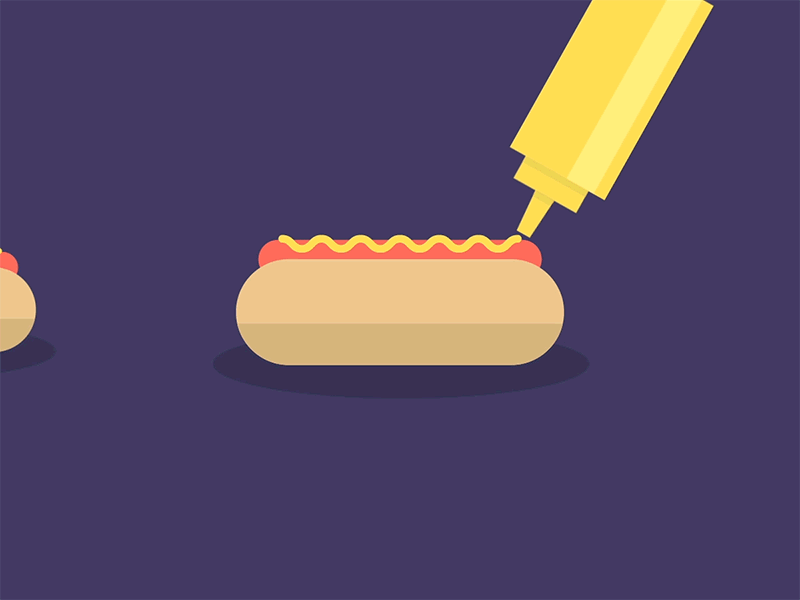 Hop Hop Dog 2d ae animation flat food gif hot dog illustration loop motion graphics sandwich sausage