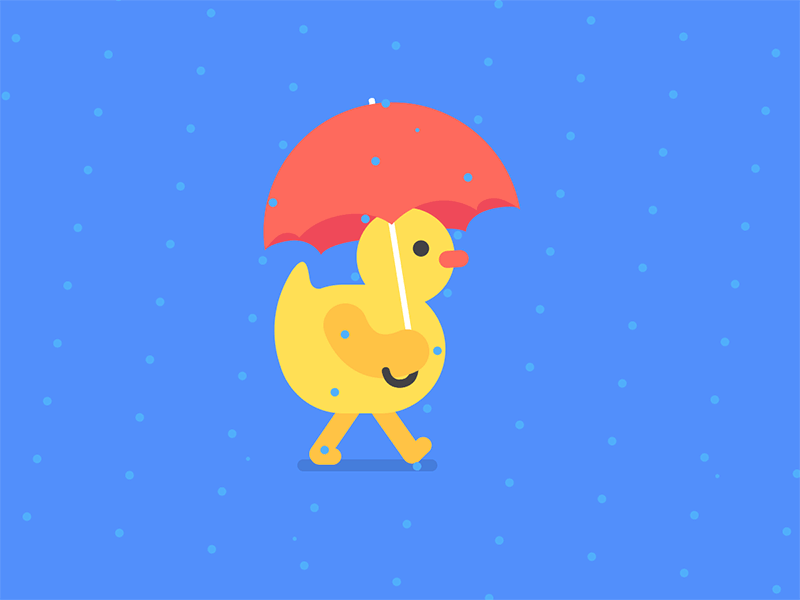 Rainy walkz 2d ae after effects animation duck flat gif loop rain umbrella walk walkcycle