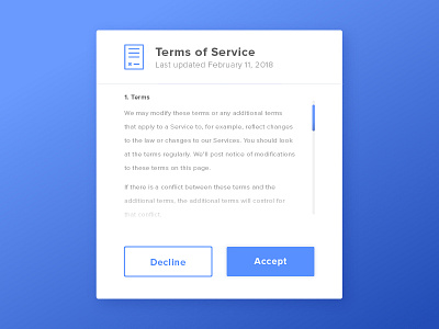 Daily UI #089 Terms of Service