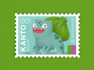 Pokemon Postage Stamps: 001 Bulbasaur bulbasaur cute illustration pokedex pokemon postage stamp sketch stamps stickers