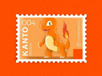 Pokemon Postage Stamps: 004 Charmander charizard cute icon illustration pokeball pokedex pokemon postage stamp stamps stickers