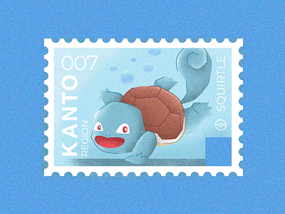Pokemon Postage Stamps: 007 Squirtle cute fanart illustration pokedex pokemon postage stamp squirtle stamps stickers tees