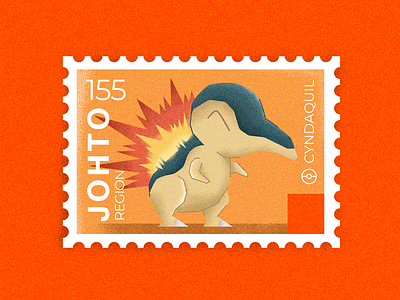 Pokemon Postage Stamps: 155 Cyndaquil cute illustration pokedex pokemon postage stamp stamp stickers