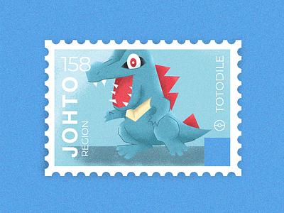 Pokemon Postage Stamps: 158 Totodile