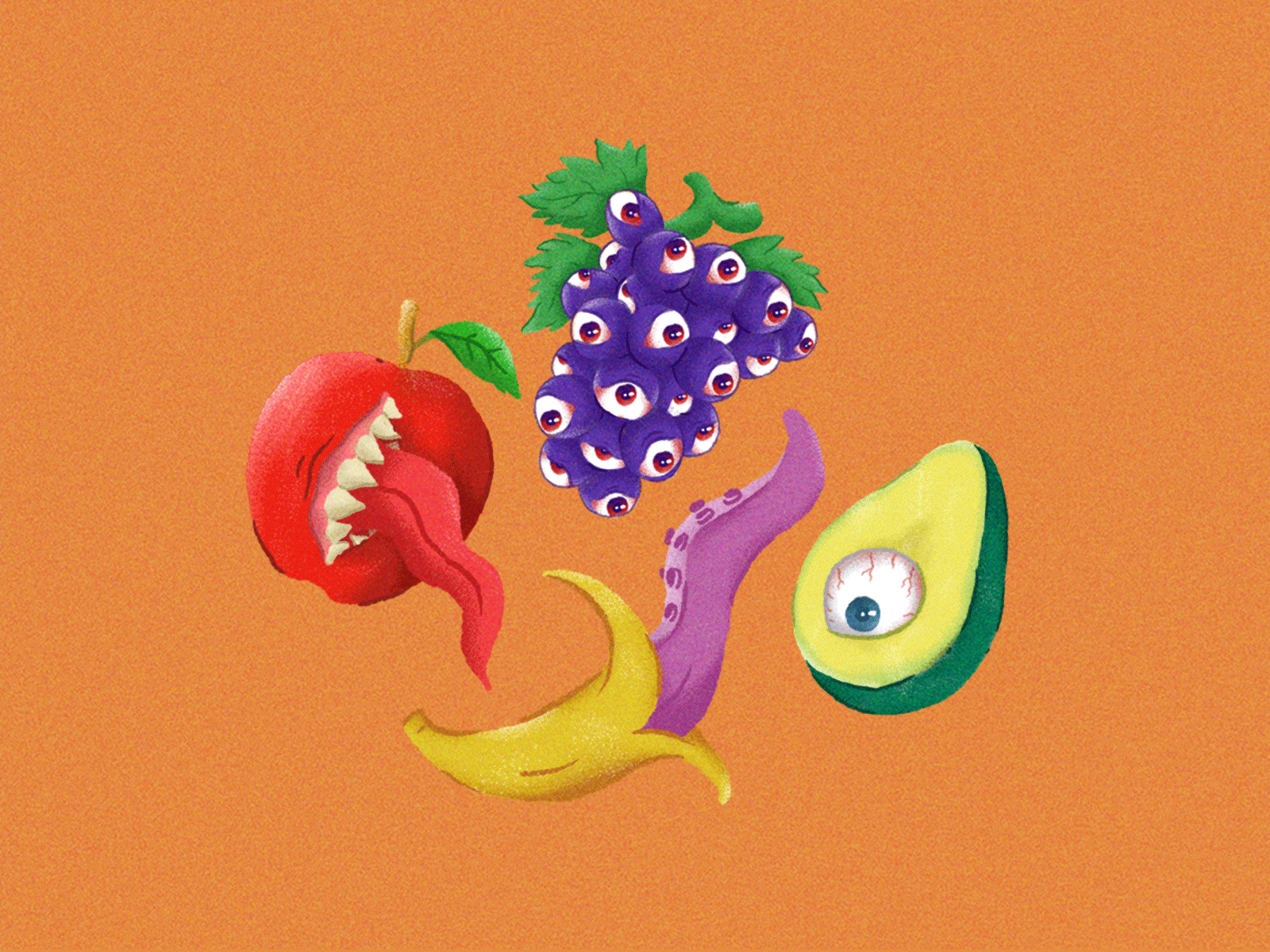 Monster Fruit fruit illustration monster
