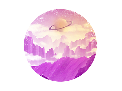 Purple Planet hills illustration landscape planet space texture
