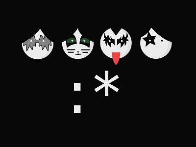 Kiss - Emoticon Code emoji emoticon gene simmons illustration kiss rock t shirt