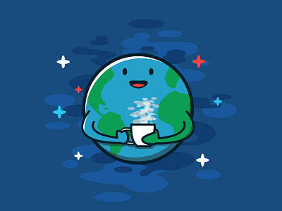 The only planet with coffee coffee cute earth icon illustration t shirt