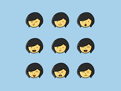 Girl Emotions Icon cute emoji emoticon emotion icon