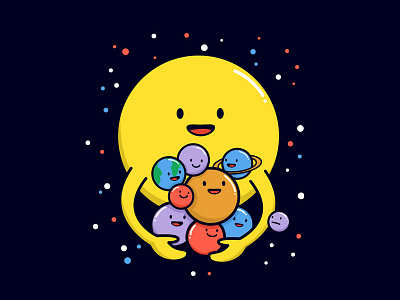 Solar System cute icon illustration planet solar system space t shirt tees