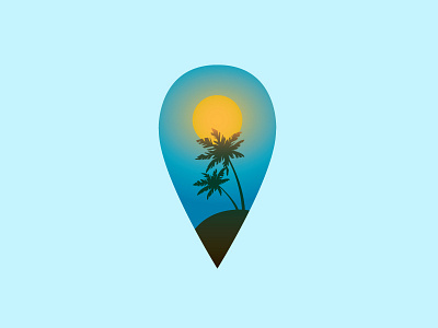 Vacation Spot logo concept (1/3) holiday icon location logo logos palm spot summer vacation