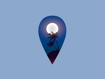 Vacation Spot logo concept (3/3) holiday icon location logo logos palm pin spot summer vacation