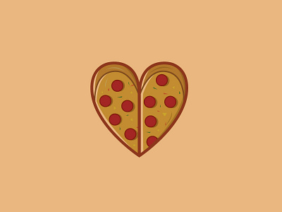 Heart-Shaped Pizza food heart icon illustration logo logos pizza