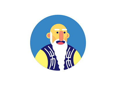 Friendly Oldman bald beard icon oldman orangtua