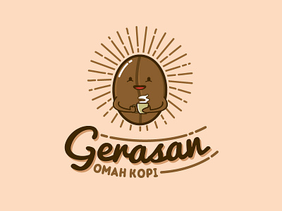Logo for Gerasan Omah Kopi cafe caffeine coffee coffeeshop logo malang mascot