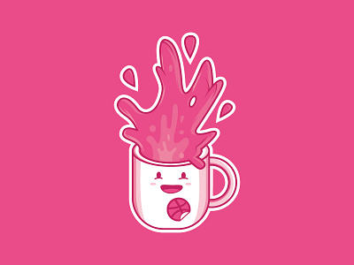 A Cup of Dribbbble coffee cute dribbble playoff sticker stickermule