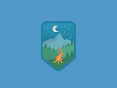 Camp Fire Badge badge camp camping crest outdoor scout stickers