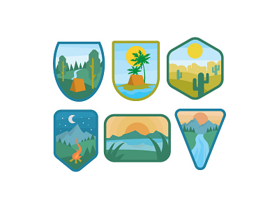 Outdoor Badge Icons badge camp camping crest icons outdoor scout stickers