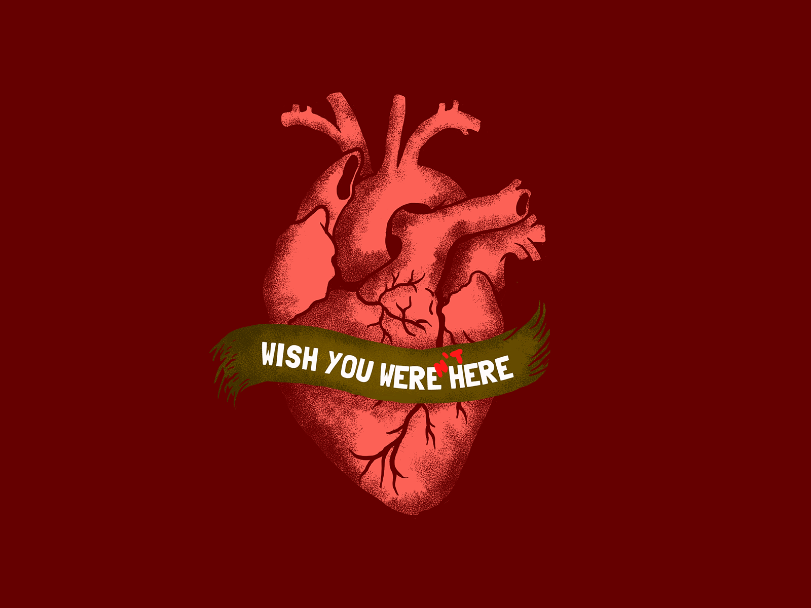 Wish you weren't here animated gif animation art brush cute heart illustration love stickers t shirt t shirt tees