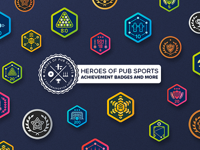 Heroes of Pub Sports - Achievement Badges and More achievement badge billiards darts foosball icon icons pub sport