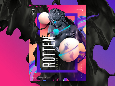 Poster Design - Rotten abstract cartel design dope gradient poster shapes theepode