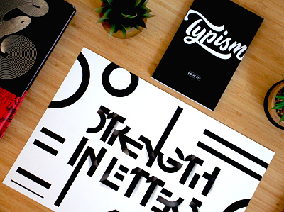 Strength in Letters + Typism Book art blackandwhite branding design graphic design handmade illustration illustrator lettering logo shadows typism typography