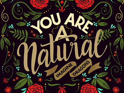 Imagine Dragons "Natural" Artwork single branding design graphic design handmade illustration lettering typography