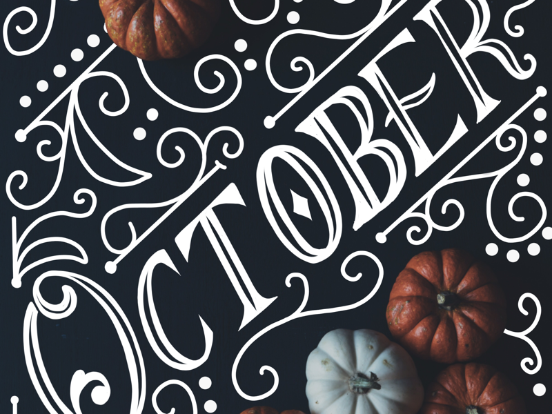 October hand lettering type designer design typography lettering illustration procreate