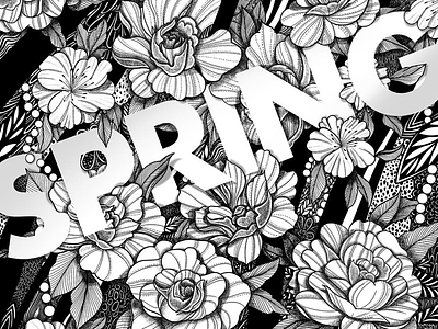 Spring lettering botanical canada design graphic design illustration lettering montreal typography