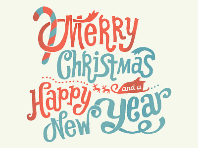 Merry Christmas and a Happy New Year christmas hand lettering illustration lettering letters new year type typography