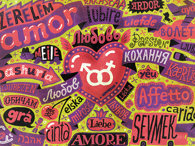 Love (postcard) illustration lettering letters love postcard typography