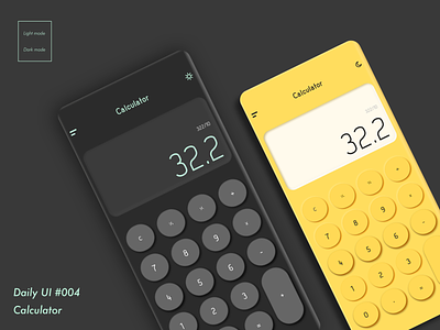 DailyUI #OO4＿Calculator app calculator calculator ui dailyui design ui