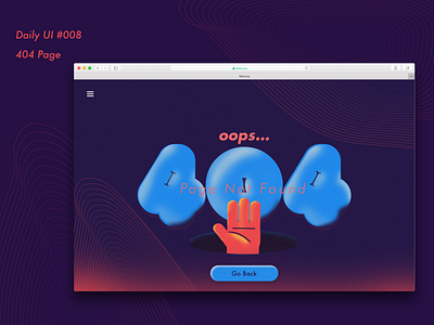 DailyUI #OO8＿404 Page 404page app dailyui design error 404 illustraion illustration ui