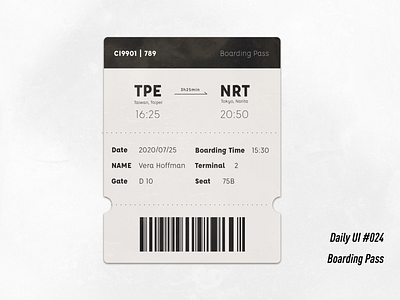 DailyUI #O24＿Boarding Pass app app icon dailyui design illustration