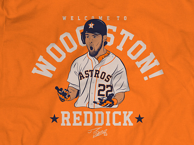 Josh Reddick 'WOOOSTON!' Promo Shirt apparel astros baseball houston mlb reddick ric flair shirt sports strozone t shirt woooston